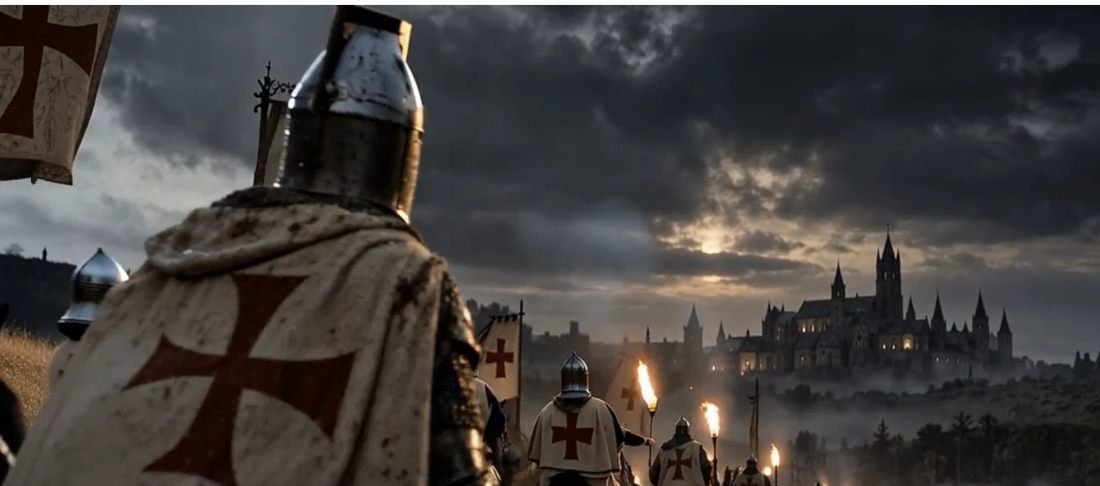 Game scene: the Knights Templar ride into their last night